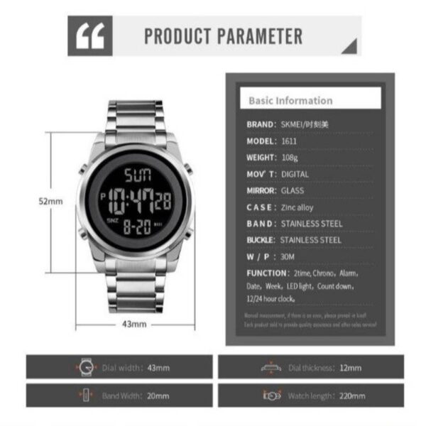ساعت مچی دیجیتال مردانه اسکمی مدل 1611