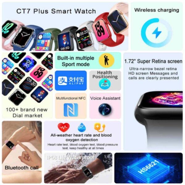 ساعت هوشمند مدل ct7-plus-gb