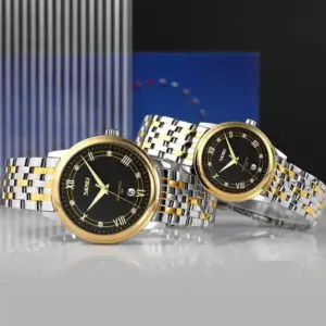 ست ساعت مچی عقربه ای زنانه و مردانه اسکمی مدل 9272BK - Image 3
