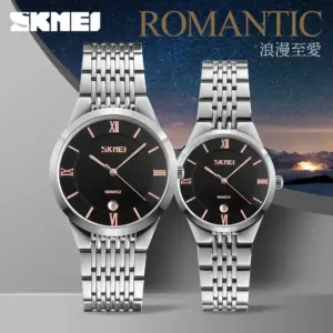 ست ساعت مچی عقربه ای زنانه و مردانه اسکمی مدل 9139BKGD - Image 3
