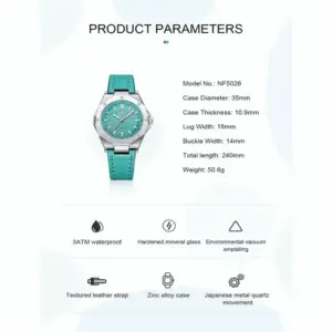 ساعت مچی عقربه‌ای زنانه نیوی فورس مدل NF5026SWGN - Image 4