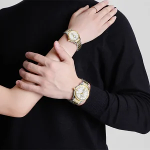 ست ساعت مچی عقربه ای زنانه و مردانه نیوی فورس مدل NF8040SGW - Image 7