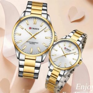 ست ساعت مچی عقربه ای زنانه و مردانه کورن مدل 9090SGWS - Image 7
