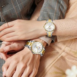 ست ساعت مچی عقربه ای زنانه و مردانه کورن مدل 9090SGWS - Image 10